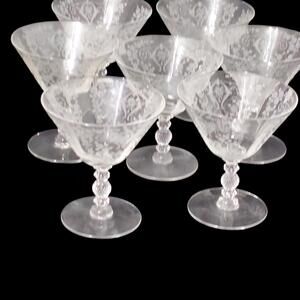 CAMBRIDGE Elegant DIANE Pattern #3122 Low Sherbet Glass-4 5/8" Lot of 6 -7oz